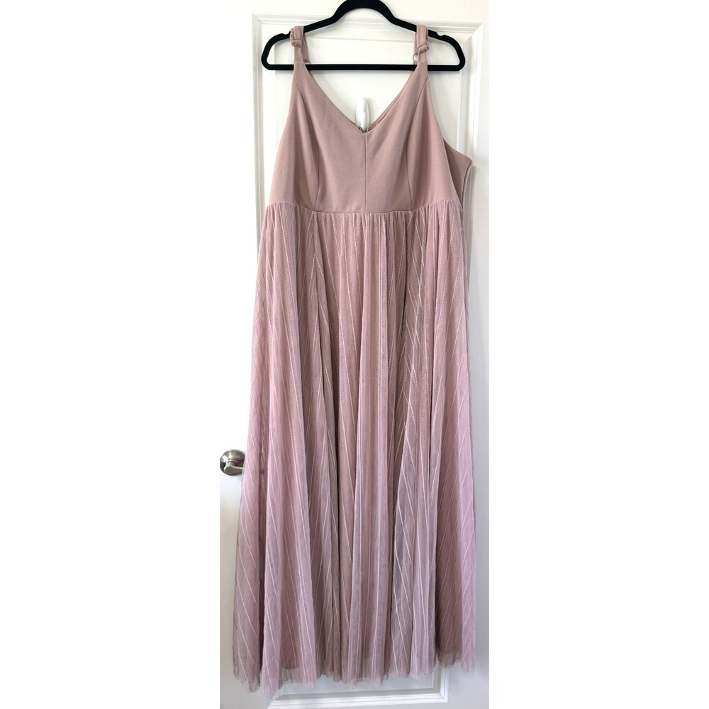Torrid Special Occasion Mauve Pink Mesh Sleeveless Gown Size 26 NWOT